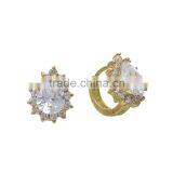 100 Pairs Beautiful Tear Rhinestone Earrings for Women High Quality Brass Earrings Clip-on Jewelry Accessories 15.4*11mm thumbnail-1