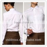 2014 Top Quality 100% cotton white shirt women