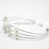 Silver Bracelet Designs Adjustable Cuff Jewelry Three Layered Silver Ball Handmade Bracelet For Women For 2016New Intrend Style thumbnail-3