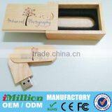 Hi-Speed USB 3.0 Swivel USB Flash Drives 8GB 16GB 32GB Wood USB Stick With Wood Box thumbnail-1