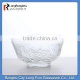 Longrun Top Grade Tableware Flower Embossed Pattern Glass Bowl thumbnail-1