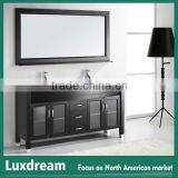 60'' Floor Mounted Bathroom Vanity With Green Glass Sinks