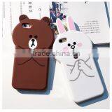 3D Cute Cartoon Handshake Bear Rabbit Chicken Soft Silicone Shockproof Cover for iPhoen6 6s 6Plus 6sPlus