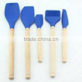 FDA Approved Silicone and Beech Wood Material Kitchen Tools Set for Sale thumbnail-1
