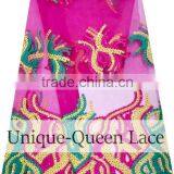 2016 High Quality African French Tulle Lace Fabric Embroidered Wholesale/ African Tulle Lace Fabric/tulle Lace thumbnail-5