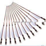 Archery Hunting Wood Arrows With 5 Inch White Turkey Feather Archery Arrows With Target Tip thumbnail-2