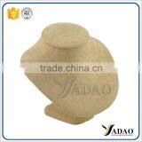 Good Quality Brown Velvet Bronze Necklace Display Bust thumbnail-1