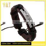 Fashion Stainless Steel Religous Jewelry Silver Jesus Cross Charm Bracelet thumbnail-3