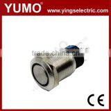 YUMO 19mm LA19-AJS 1NO 1NC Flat Round momentary alternate stainless steel meter waterproof push button switch