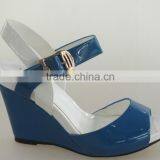 Good Branded Wedges Shoes Ladies Blue Sandals thumbnail-1