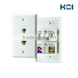 US Type 2 Port Voice and RJ45 Cat5e Data Faceplate thumbnail-2