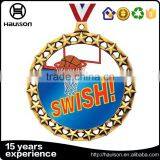 High Quality Custom 3d Cast Shiny Diamond Shape Edge Brass Iron Zinc Alloy Gold Plated Graduation Award Medal With Ribbon thumbnail-5