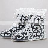 With White Flower Printing Transparent Plastic Shoes Cover thumbnail-2