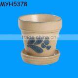 Vintage Ceramic Flower Pots With Tray thumbnail-1