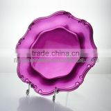 wholesale cheap rose red plastic plate