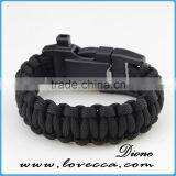 Camping Climbing Hiking Black Compass Paracord Bracelet With Logo thumbnail-4