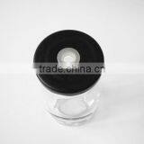 Black Skull Head Decorate Glass Bottle for Juice or Liquior With Metal Lid Straw thumbnail-5