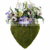 Moss Hanging Basket With Open Heart for Wedding thumbnail-1