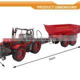 China Wholesale Sale Plastic Farm Trailer Wheels Trucks Set Battery Radio Remote Control Toy Tractor for Children thumbnail-5