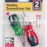 2pc Stubby Screwdriver Set