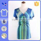 Elegant Women V Neck Floral Casual Loose Short Sleeve Top T Shirt Blouse thumbnail-1