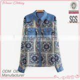 2015 Ladies' Fashion Long Sleeves Polyester Print High Quality Direct Factory Elegant Lace Tops Lehenga Blouse Designs thumbnail-1