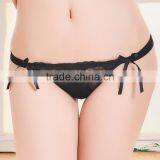 Brand New Sexy Lady T-back Transparent Hot Lady Lace T-back Panties With Bows in Stock thumbnail-1