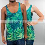 Guangzhou Custom Mens And Womens Vest Heat Transfer Leaf Couples Tank Top thumbnail-1