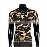 Wholesale Green Black Printing Short Sleeve Army Camo Tee Shirt thumbnail-1