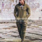 100% Cotton Gym Tracksuit Mens Slim Fit Tracksuits Custom Your Own thumbnail-2