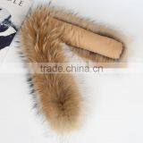 BBG-H-10 Wholesale Real Fur Hood Trim / Detachable Raccoon Fur Collar thumbnail-2