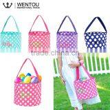 Monogrammed Chevron Polka Dot Easter Trick Or Treat Bag thumbnail-3