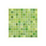 Green Mix Glazed Ceramic Mosaic Tiles 315x294 mm For Kitchen Wall