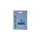 Grey HDPE Die Cut Plastic Bags Hot Stamping with Square Bottom for Gift