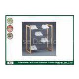 Easy assemble 3 Tier display stand for shoes , wood and metal shelves for home