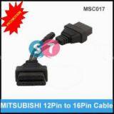 12 Pin to OBD OBDII 16 Pin Cable for Mitsubishi Diagnostic Adapter Cable Male to Female Extension Cable