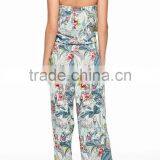 Brazil Style Floral Printing 100% Rayon Harem Jumpsuit thumbnail-3