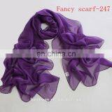 Chiffon Plain Muslim Yellow Scarf thumbnail-4