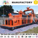 Outdoor Halloween Pumpkin Inflatable Obstacle Course for Kids Party Used thumbnail-1