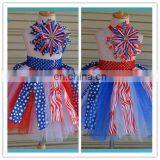 Baby Girls Tutu Skirts With Big Flower Headband Children 2 Layers July 4th Girls Skirt Tulle Fluffy Tutu Skirt For Baby Girls thumbnail-2