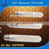 Langma High Power Warm White T-Shape Bulb Light Antique Vintage Edison Led Globe T30 Filament Lamps Clear/frosted/milky Glass