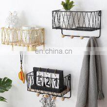 Best Selling Bathroom Metal Wire Shelving Rack Living Room Wire Storage Racks With Bamboo Ball Bathroom Accessories Rack thumbnail-4