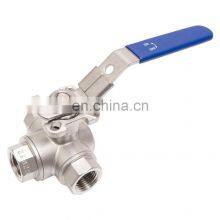 COVNA DN40 1.5 Inch 3 Way L Port 1000 WOG High Pressure 304 Stainless Steel Handle Ball Valve With Lock Upvc/brass/stainless thumbnail-2