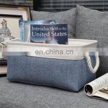 New Product Customize LOGO Cotton Linen Foldable Sundries Clothes Home Organizer Cars Storage Box for Household Home Decor