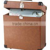 Leather Record Case Carrier for 30+ Albums,300LP Vinyl 7 Record Flight Box,DJ Flight Case Record Box thumbnail-3