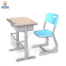 School Furniture Price Suppliers Single School Desk and Chair With Height Adjustable With MDF Top for Student Used thumbnail-2