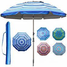 Beach Umbrella – 2m Silver UV Fabric, Aluminum Alloy Frame – Promotional OEM thumbnail-2