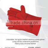 RS SAFETY Long Red Cow Split Leather Welding Glove Manufacturer thumbnail-1