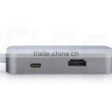 High Speed ABS USB-C to RJ45 & USB 3.0 Type-A 2 Ports Adapter thumbnail-3