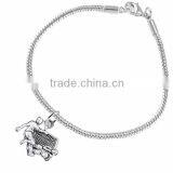 Bright, Polished, Detailed Silver Tone 3D Soccer Goalie Save Charm, Comes On An Intricately Detailed Antiqued Silver Tone Chain thumbnail-3